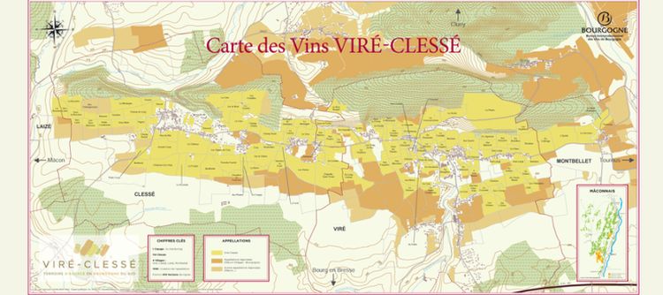 Carte de l'appellation Viré-Clessé